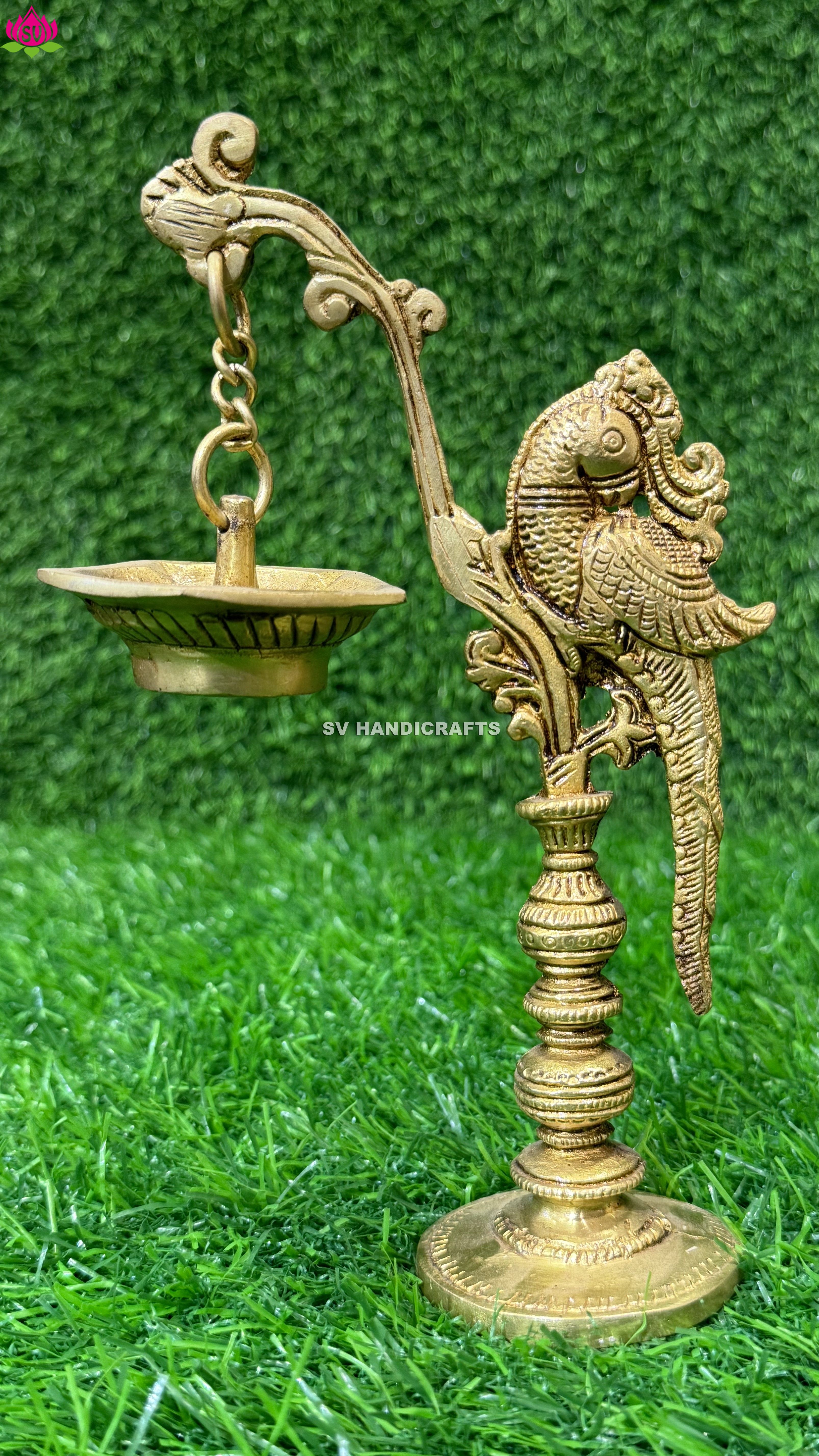 PARROT HANGING DIYA W/O STONES